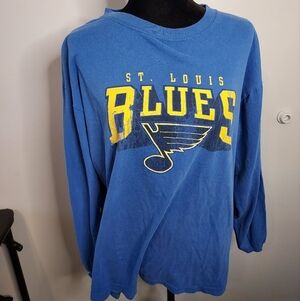 St. Louis Blues Long Sleeve Top Size XL NHL Blue, Yellow And White